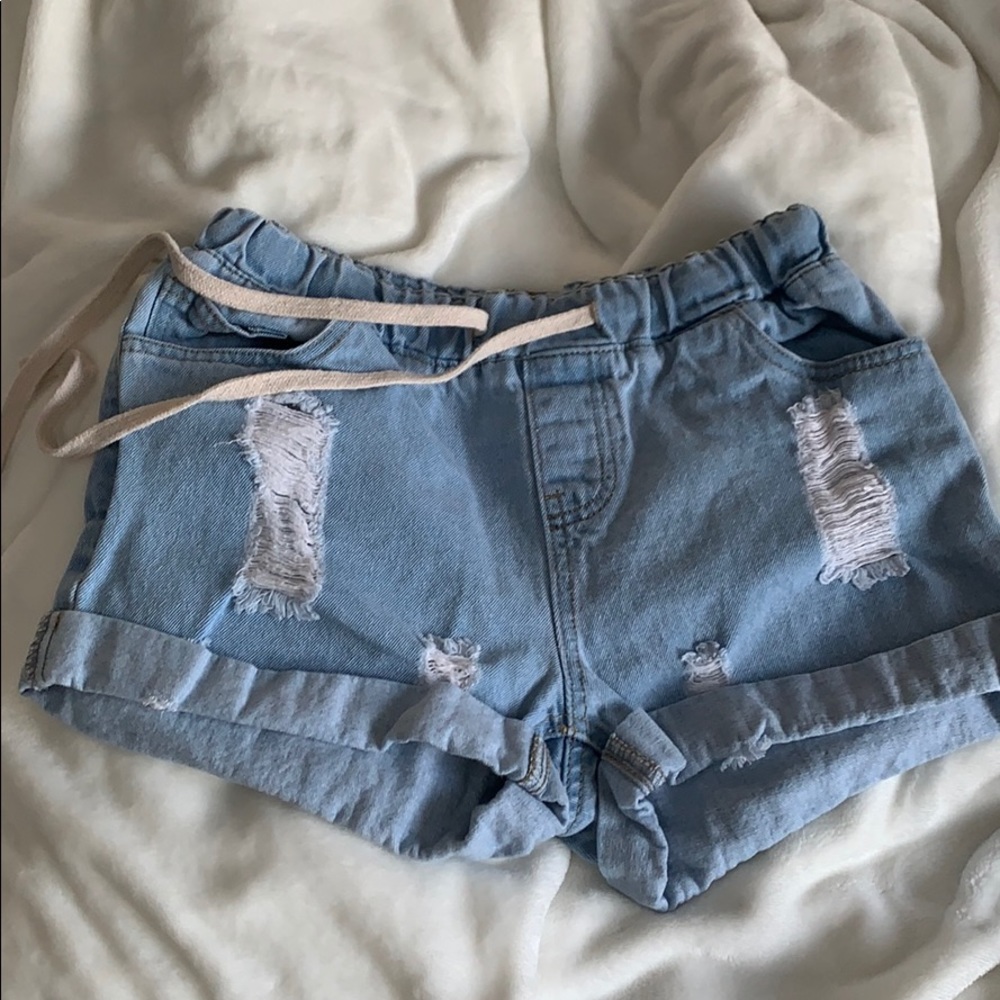 Drawstring denim shorts - Picture 2 of 4